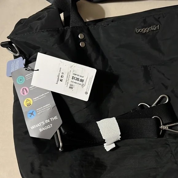 BAGGALLINI, Large Carryall Tote, Black